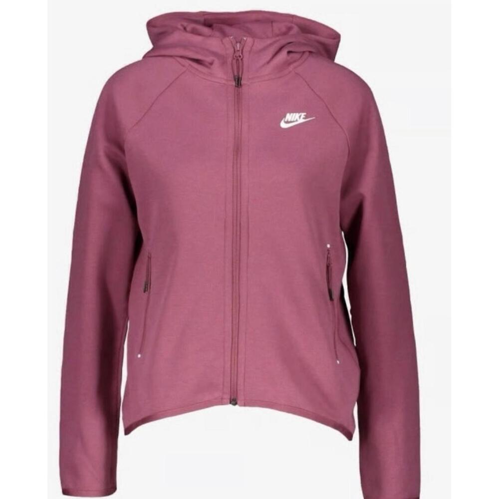 Nike Tech Fleece High Low Full Zip in Cherry Color